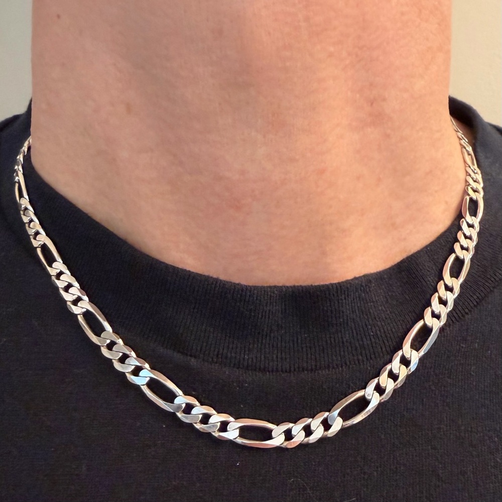 Sterling Silver Figaro Chain Necklace